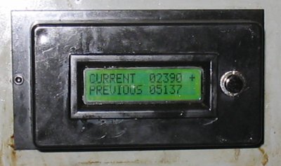 Photo of the production monitor mounted on the electrical cabinet.
